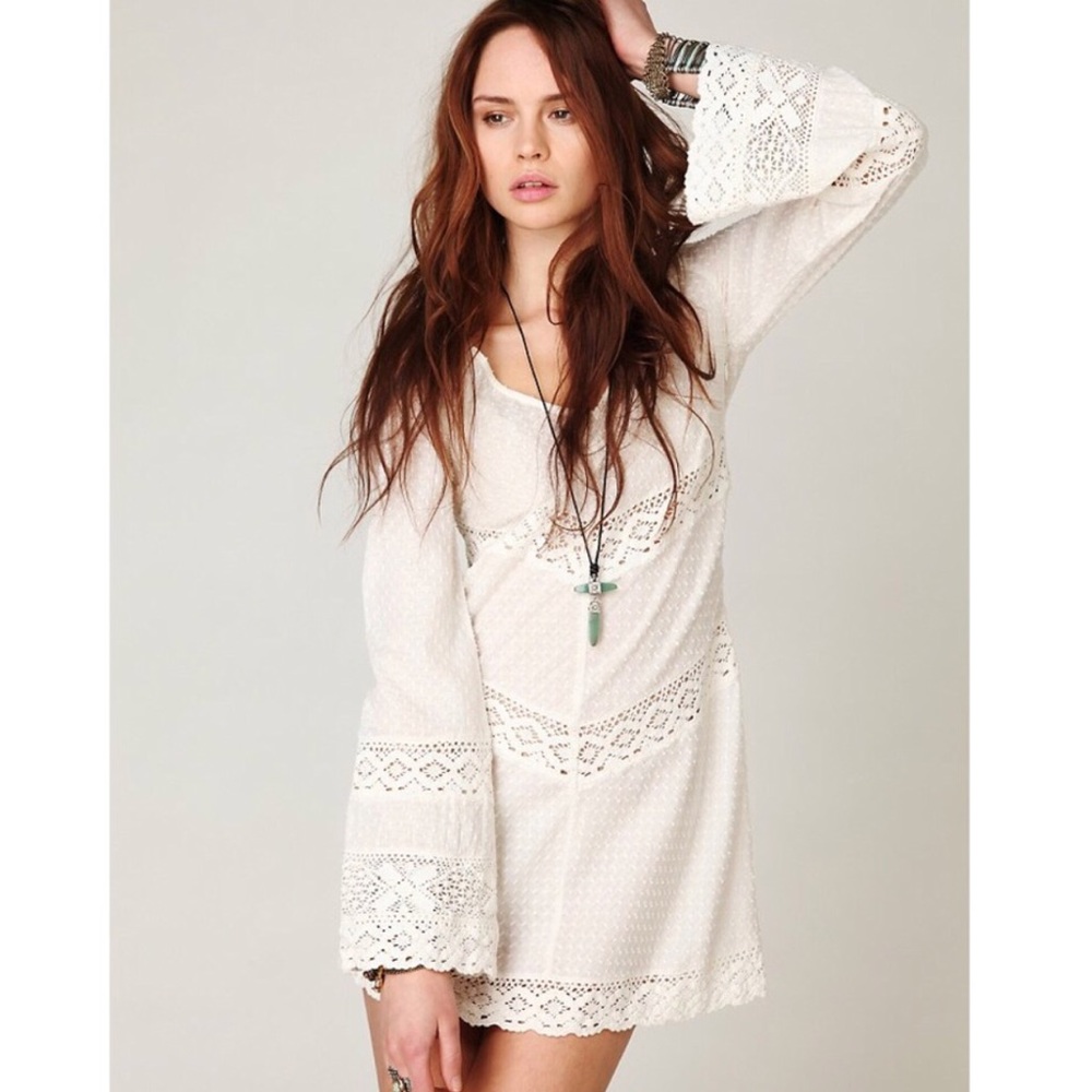 Free People Swiss Dot Crochet Tunic